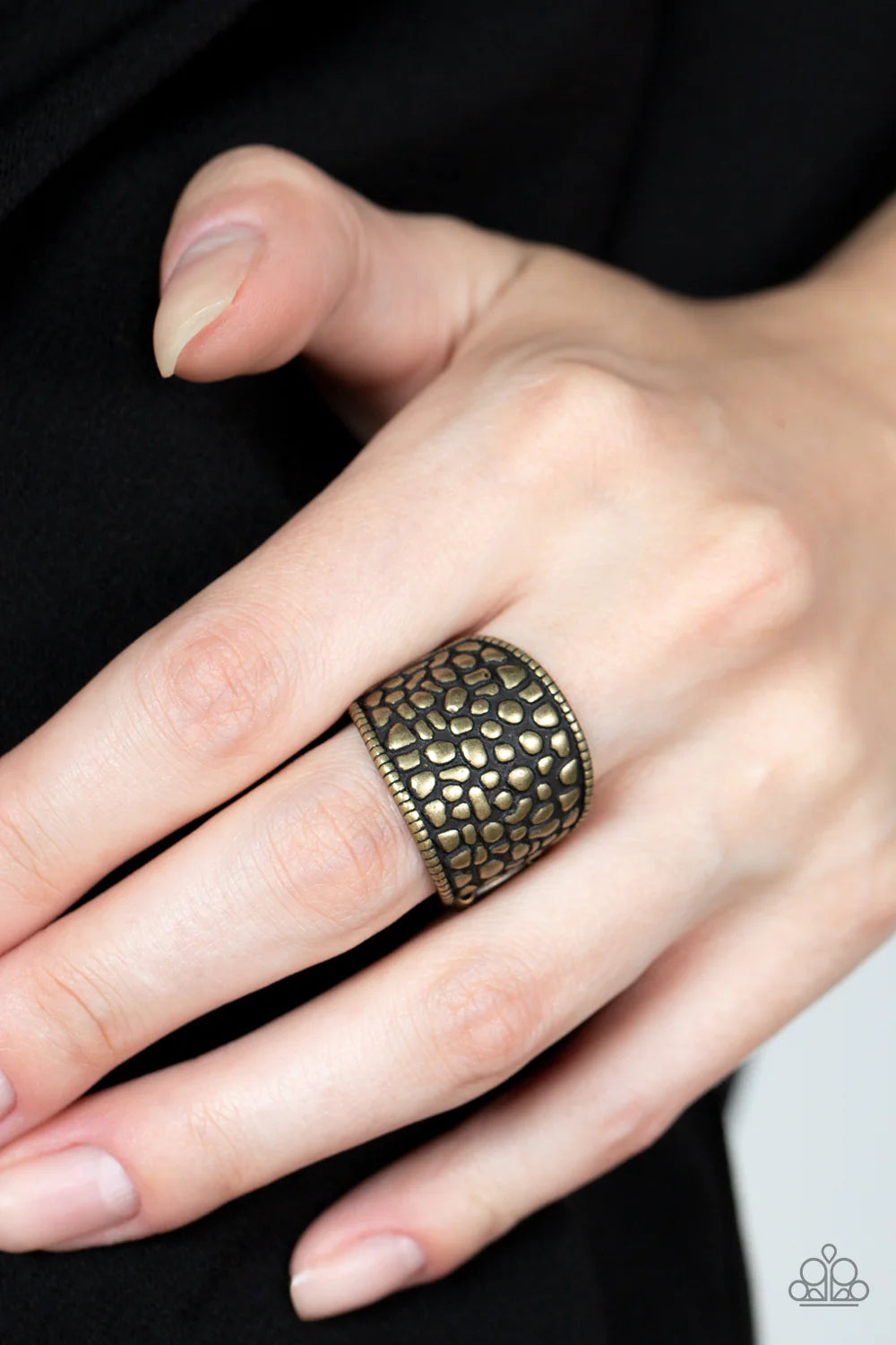 Dotted Decorum - Brass Ring - Paparazzi Accessories