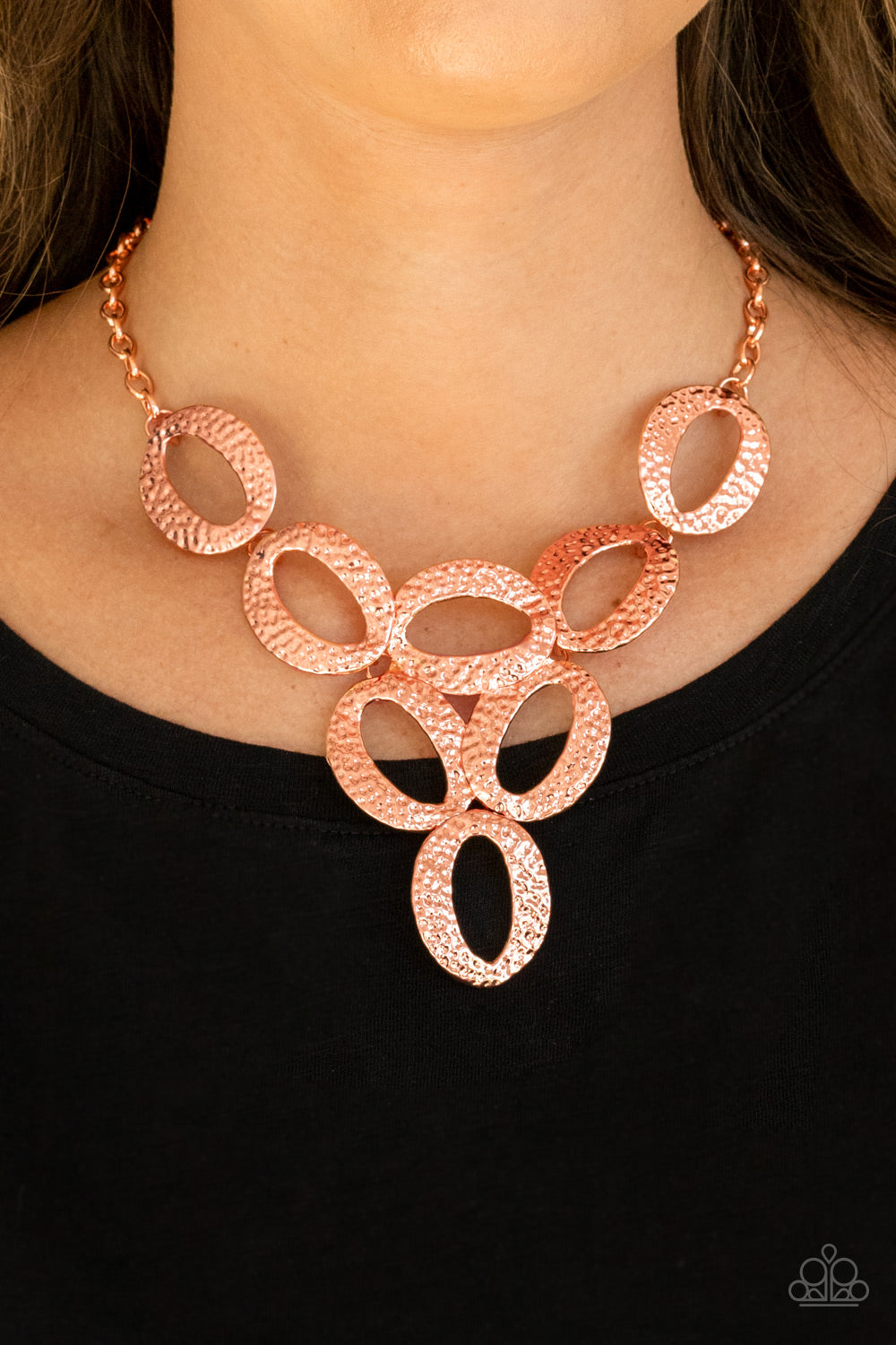 Paparazzi - Oval The Limit - Copper Necklace - Alie’s Bling Bar