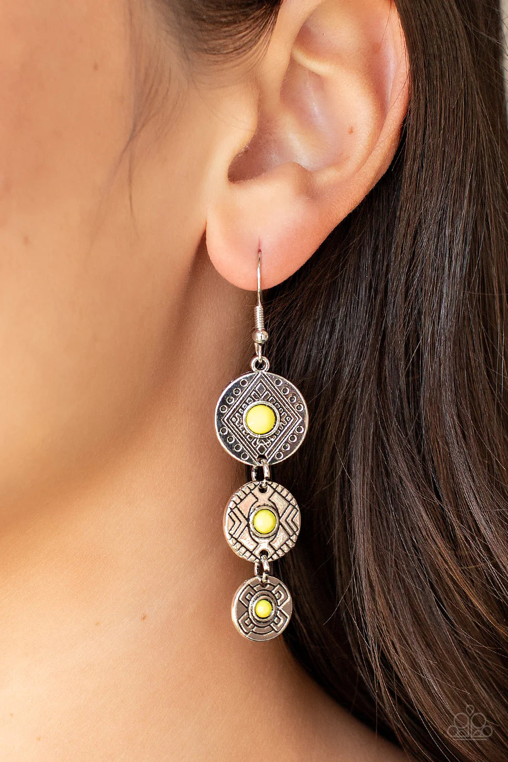 Paparazzi yellow earrings deals