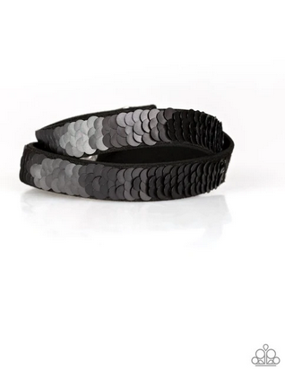 Paparazzi Accessories - Under The SEQUINS - Silver Wrap Bracelet - Alies Bling Bar