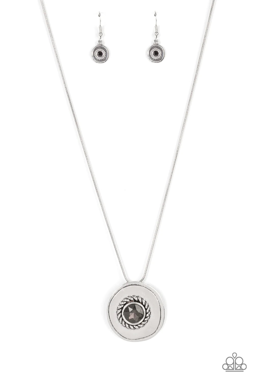 Make Me a MEDALLION-aire - Silver Necklace - Paparazzi Accessories - Alies Bling Bar