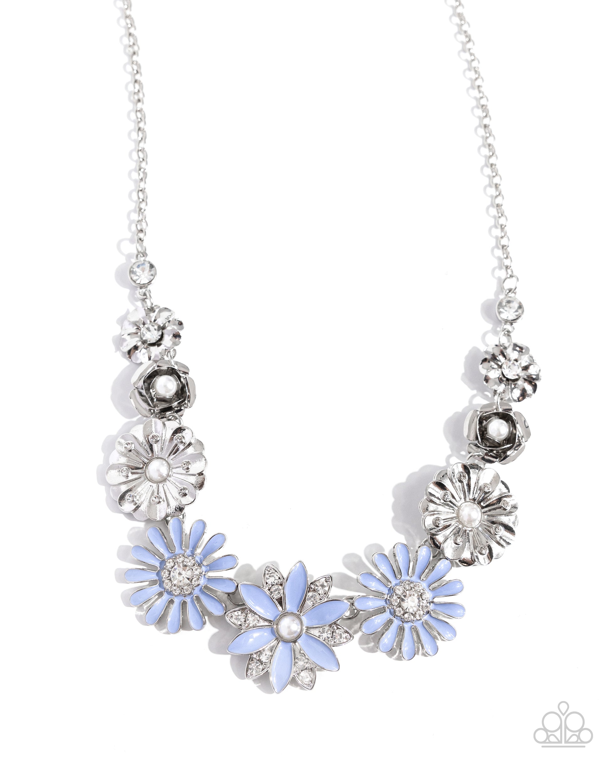 Garden Gesture - Blue Necklace - Paparazzi Accessories - Alies Bling Bar