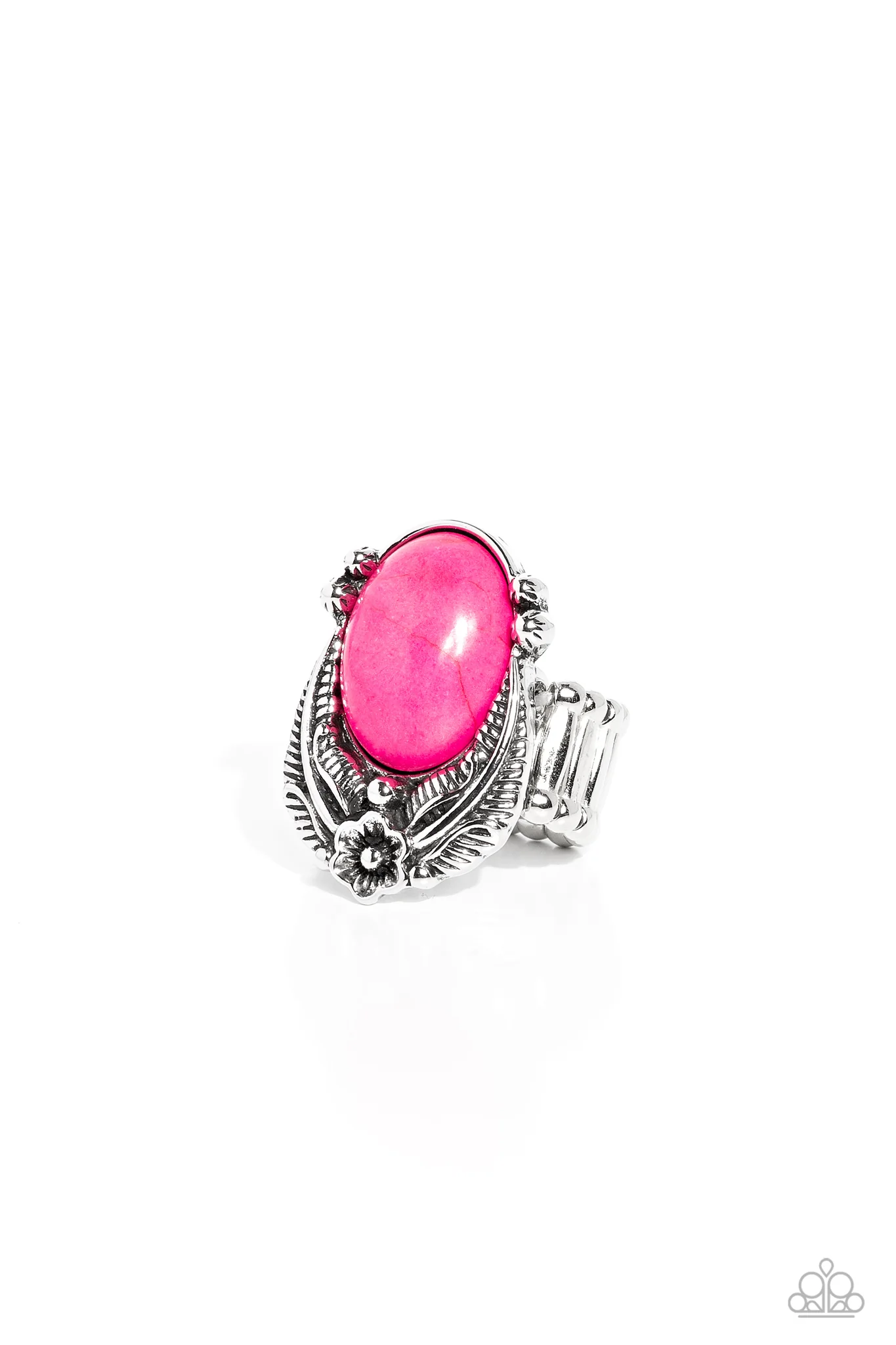 Serrated Style - Pink Ring - Paparazzi Accessories - Alies Bling Bar