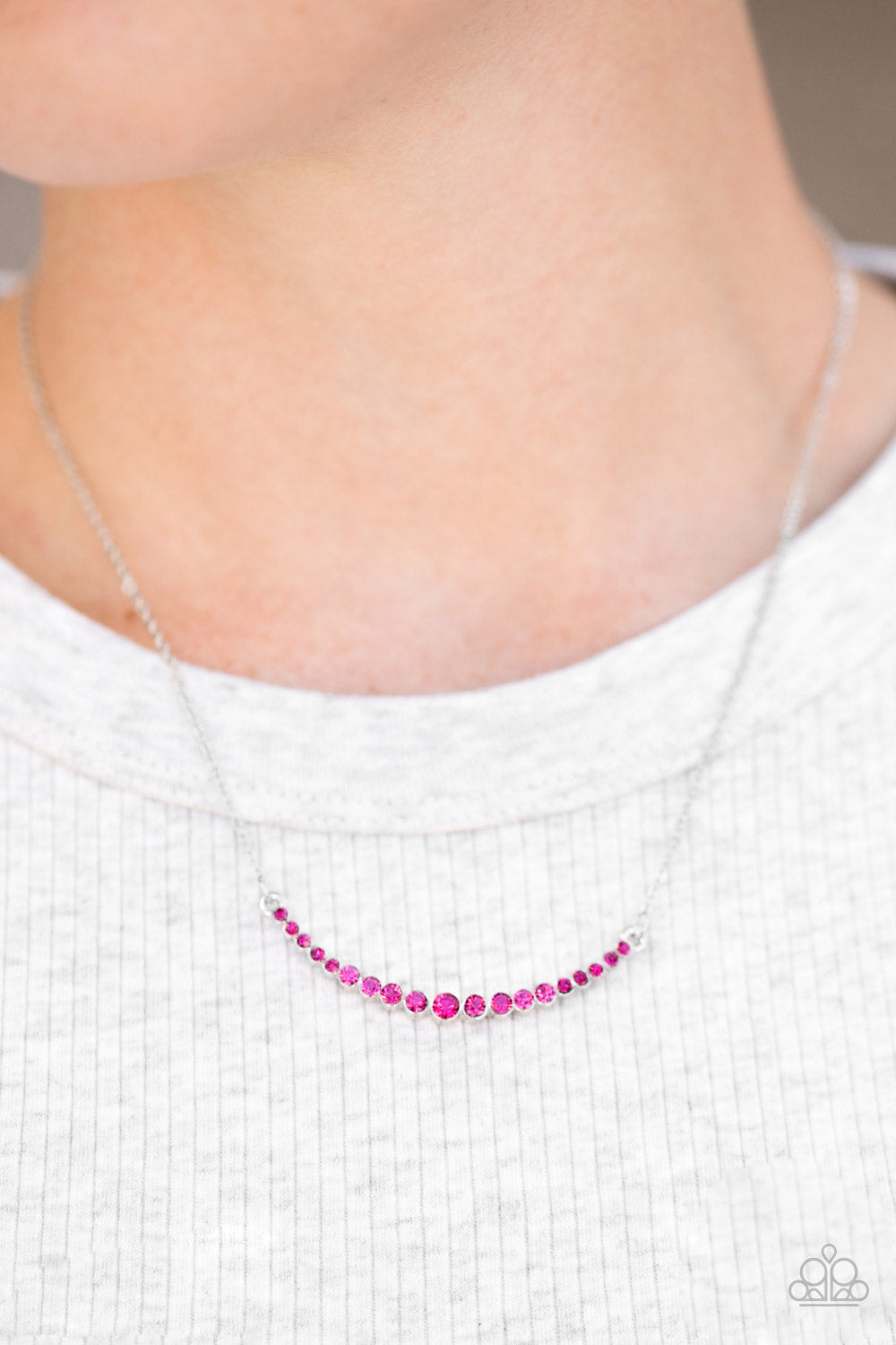 Rockin Rhinestones - Pink Necklace - Paparazzi Accessories - Alies Bling Bar