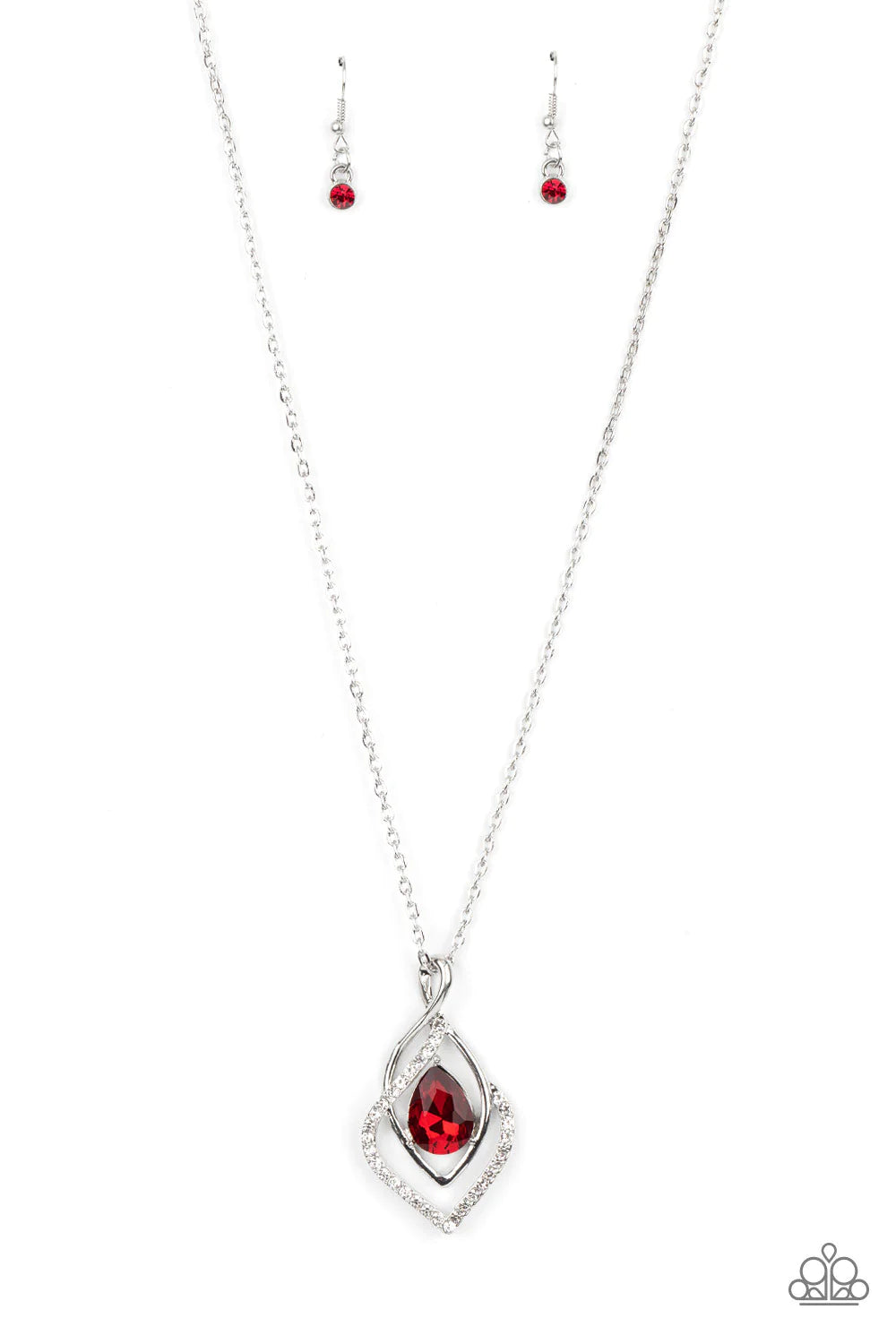 Dauntless Demure - Red Necklace - Paparazzi Accessories - Alies Bling Bar