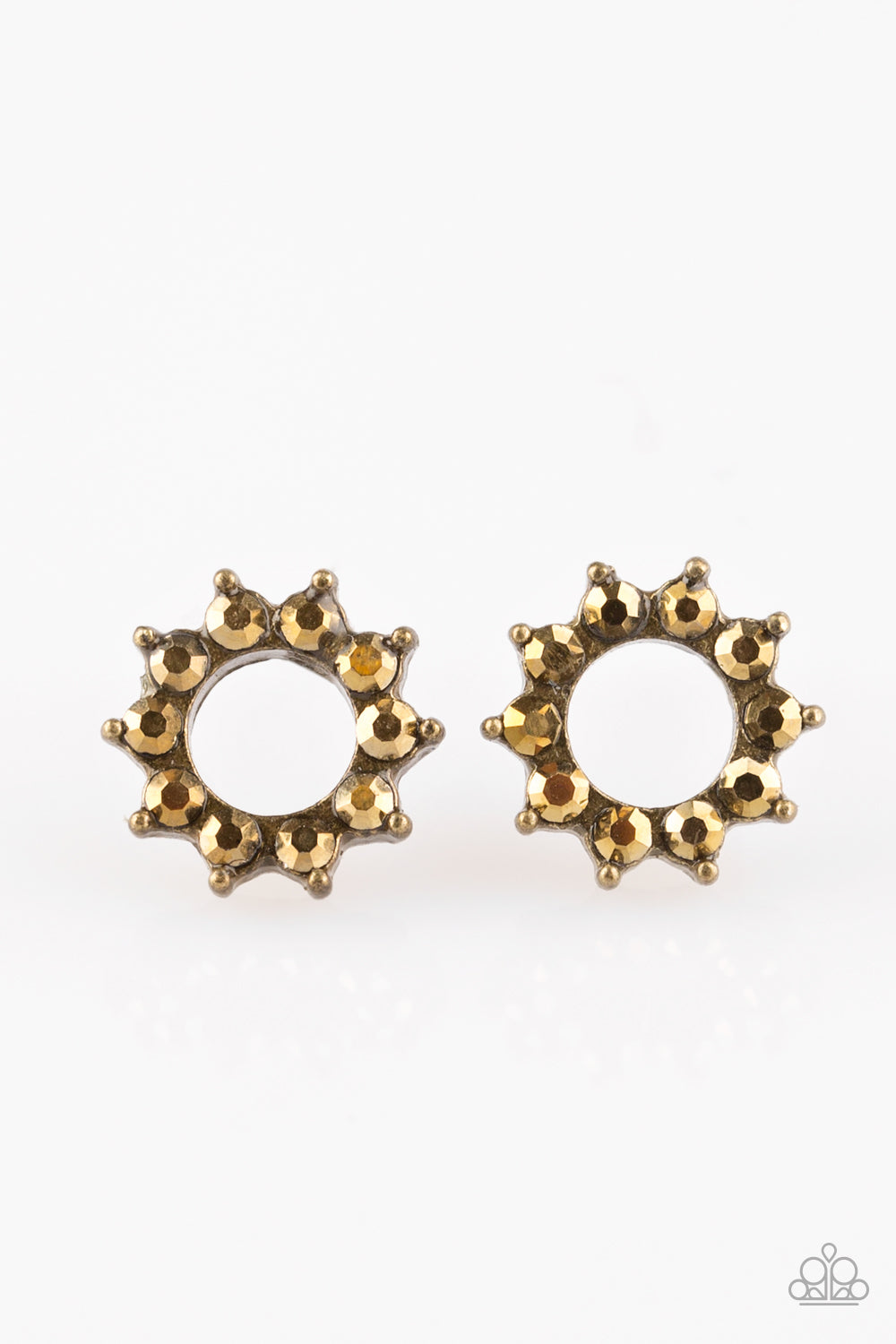 Richly Resplendent - Brass Post Earrings - Paparazzi Accessories - Alies Bling Bar