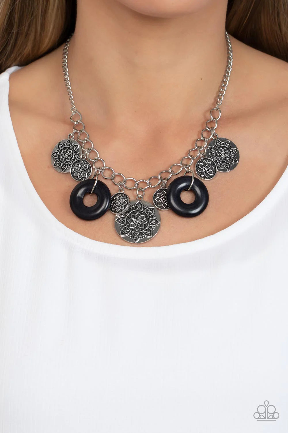 Western Zen - Black Necklace - Paparazzi Accessories - Alies Bling Bar