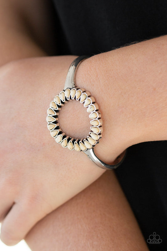 Divinely Desert - White Bracelet - Paparazzi Accessories - Alies Bling Bar