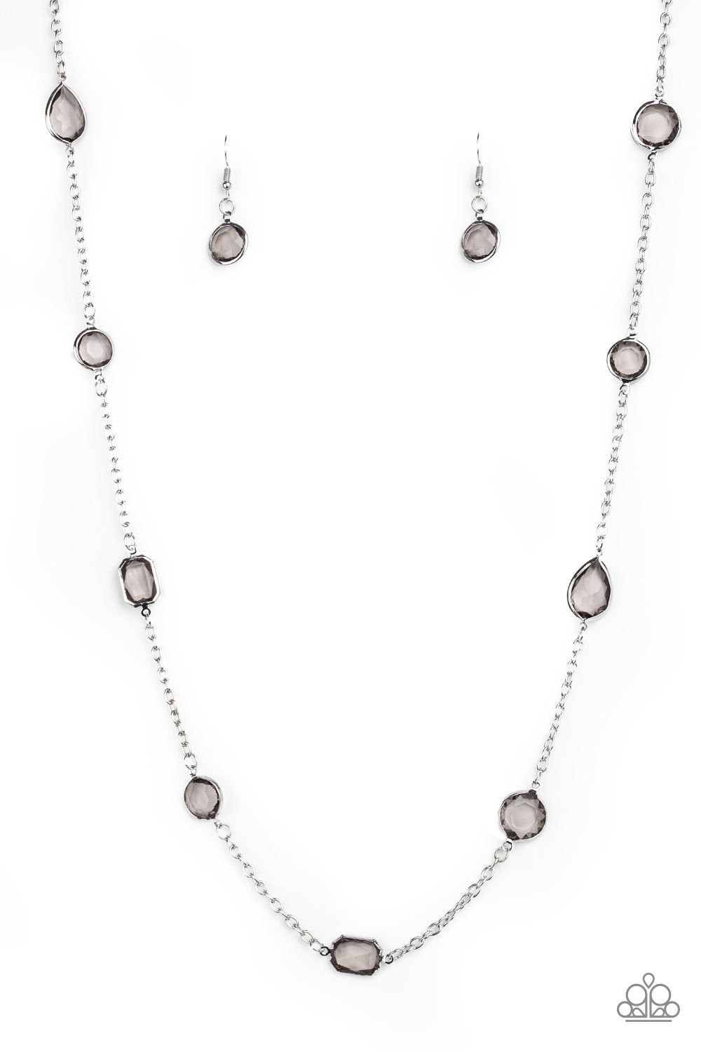 Glassy Glamorous - Silver Necklace - Paparazzi Accessories - Alies Bling Bar