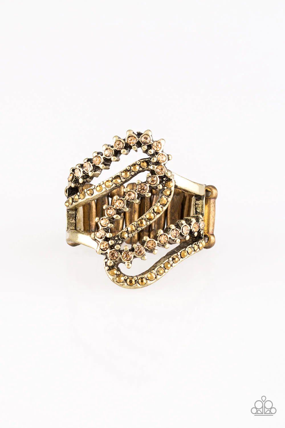 Make Waves - Brass Ring - Paparazzi Accessories - Alies Bling Bar