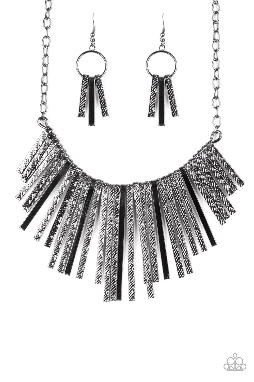 Welcome To The Pack - Black Necklace - Paparazzi Accessories - Alies Bling Bar