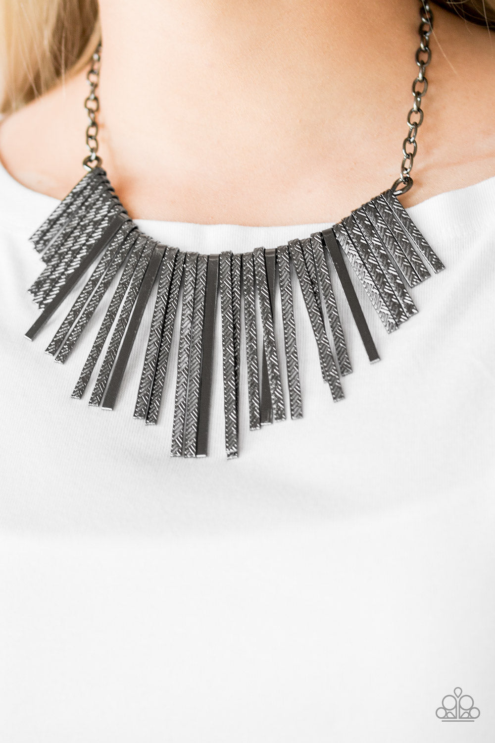 Welcome To The Pack - Black Necklace - Paparazzi Accessories - Alies Bling Bar