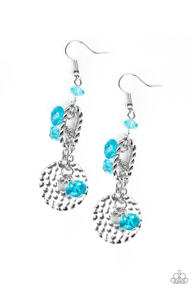 Seaside Catch - Blue Earrings - Paparazzi Accessories - Alies Bling Bar