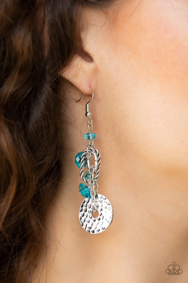 Seaside Catch - Blue Earrings - Paparazzi Accessories - Alies Bling Bar