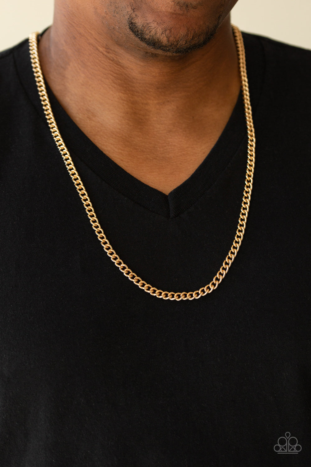 First Rule Of Fight Club - Gold - Mens Necklace - Paparazzi Accessories - Alies Bling Bar