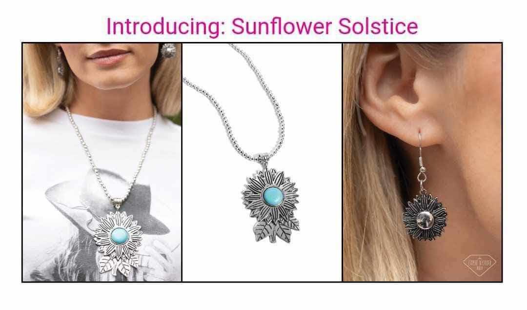 Sunflower Solstice - Blue Necklace - Paparazzi Accessories - Alies Bling Bar