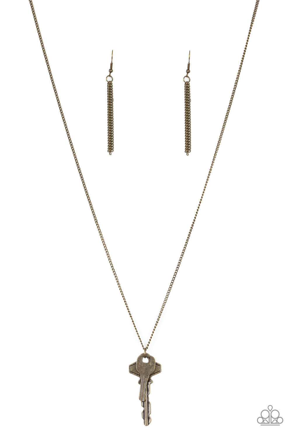 The Keynoter - Brass Necklace - Paparazzi Accessories - Alies Bling Bar