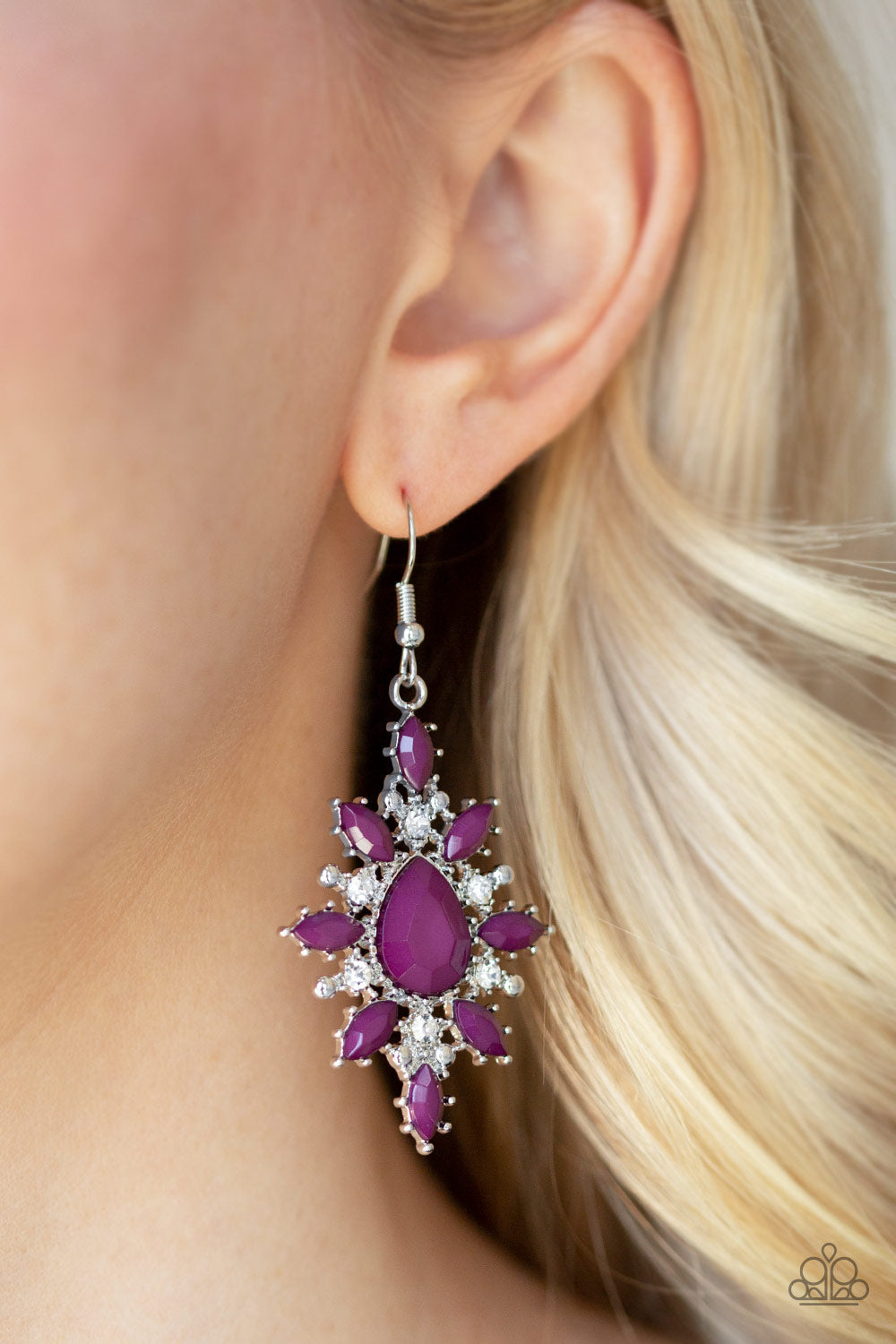 Glamorously Colorful - Purple Earrings - Paparazzi Accessories - Alies Bling Bar