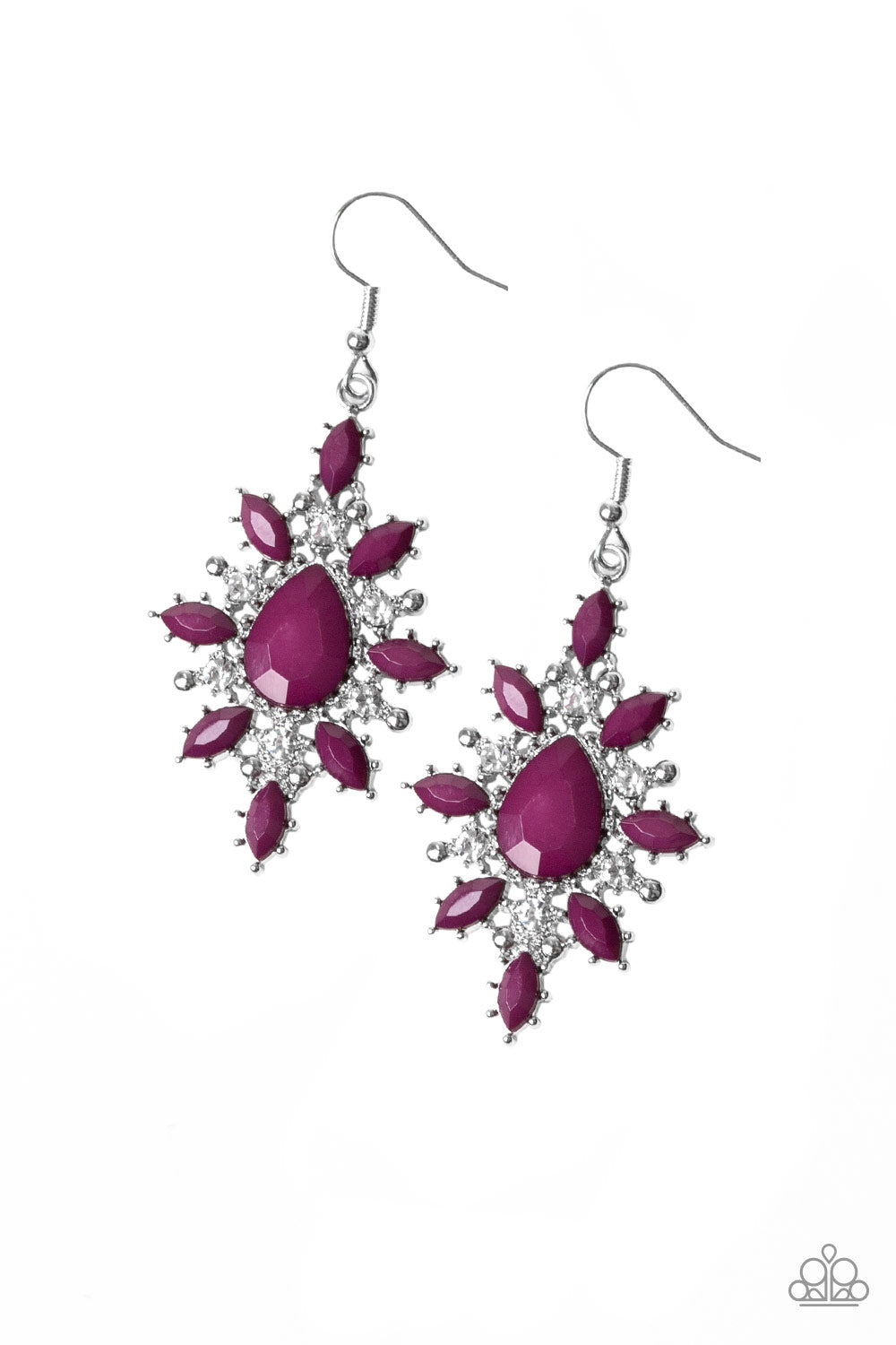 Glamorously Colorful - Purple Earrings - Paparazzi Accessories - Alies Bling Bar