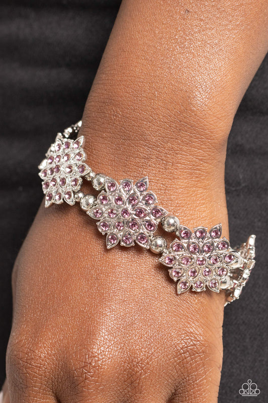 Scintillating Snowflakes - Purple Bracelet - Paparazzi Accessories - Alies Bling Bar