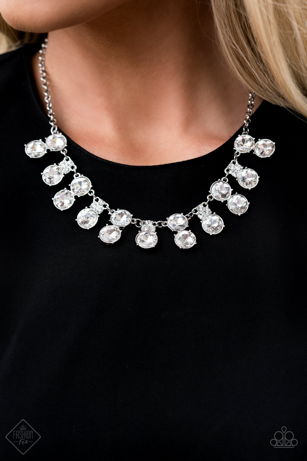 Top Dollar Twinkle - White Necklace - Paparazzi Accessories - Alies Bling Bar