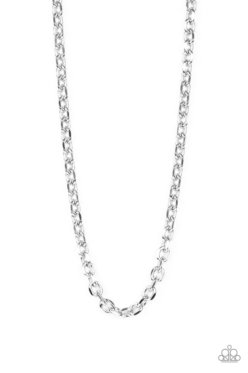 Steel Trap - Silver-Mens Necklace - Paparazzi Accessories - Alies Bling Bar