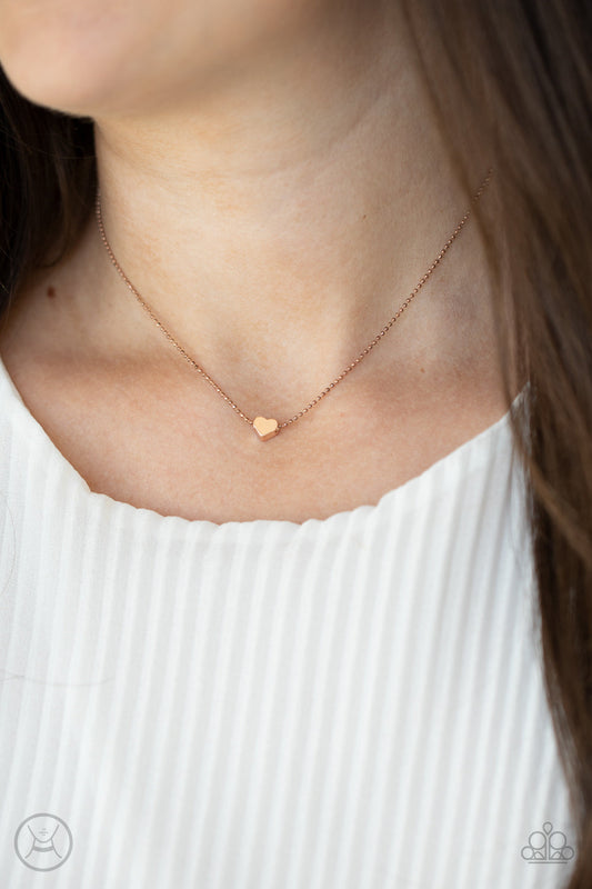 Humble Heart - Rose Gold Necklace - Paparazzi Accessories - Alies Bling Bar