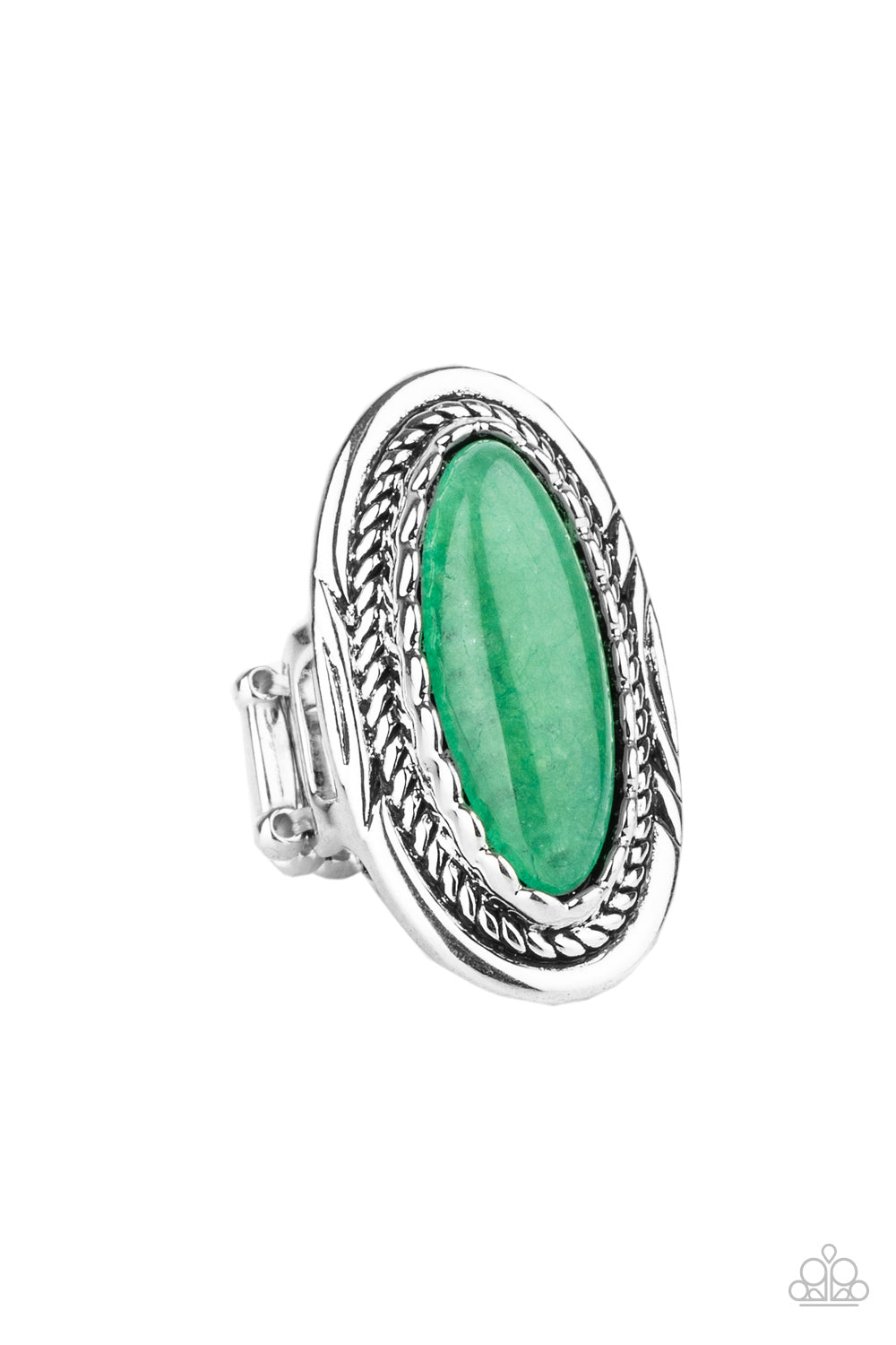 Primal Instincts - Green Ring - Paparazzi Accessories - Alies Bling Bar