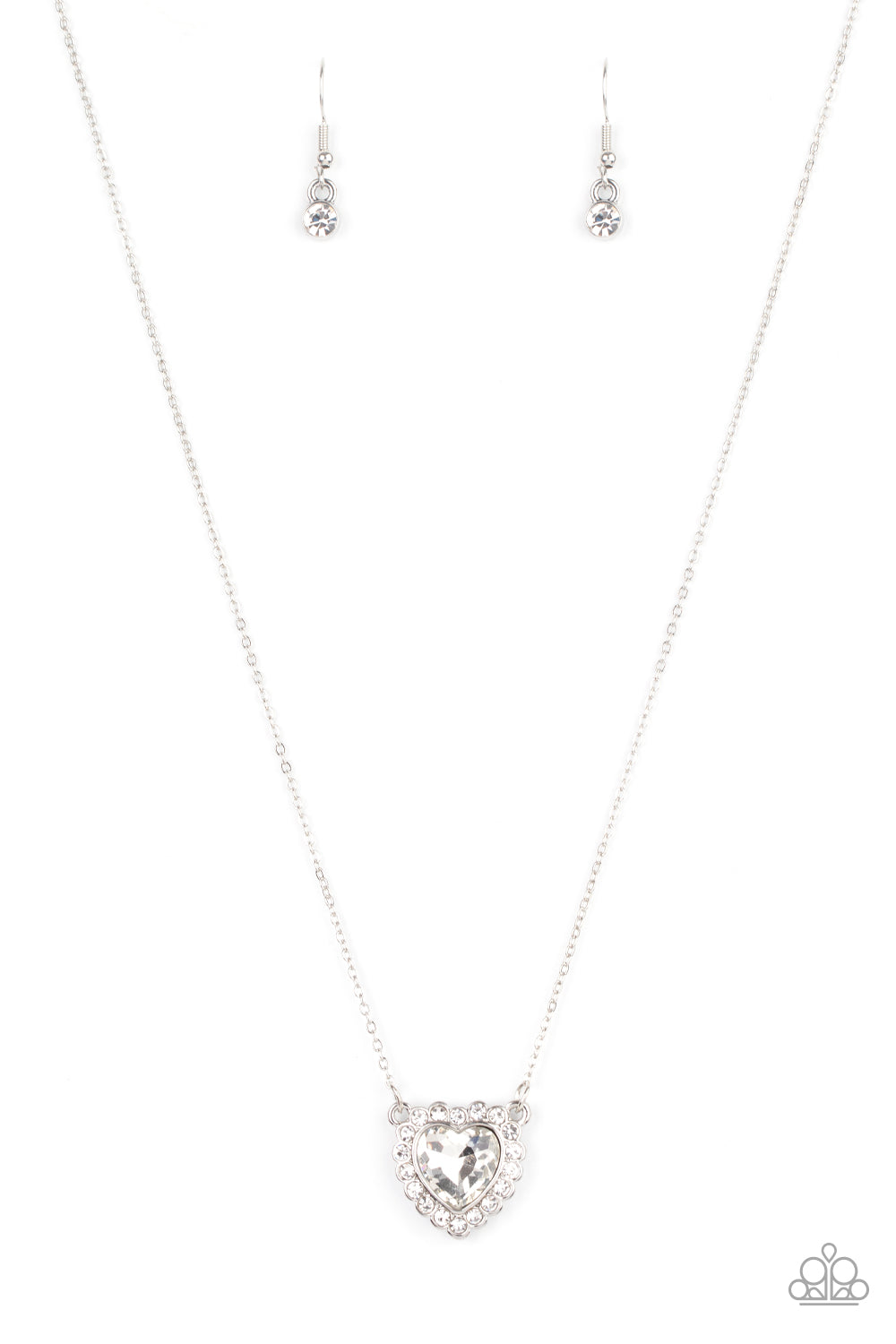 Out of the GLITTERY-ness of Your Heart - White Necklace - Paparazzi Accessories - Alies Bling Bar