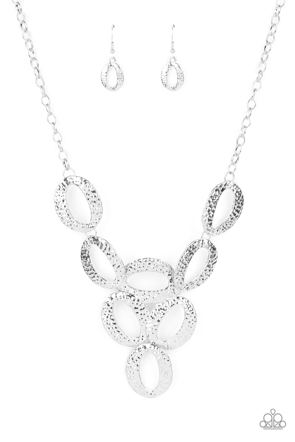 OVAL The Limit - Silver Necklace - Paparazzi Accessories - Alies Bling Bar