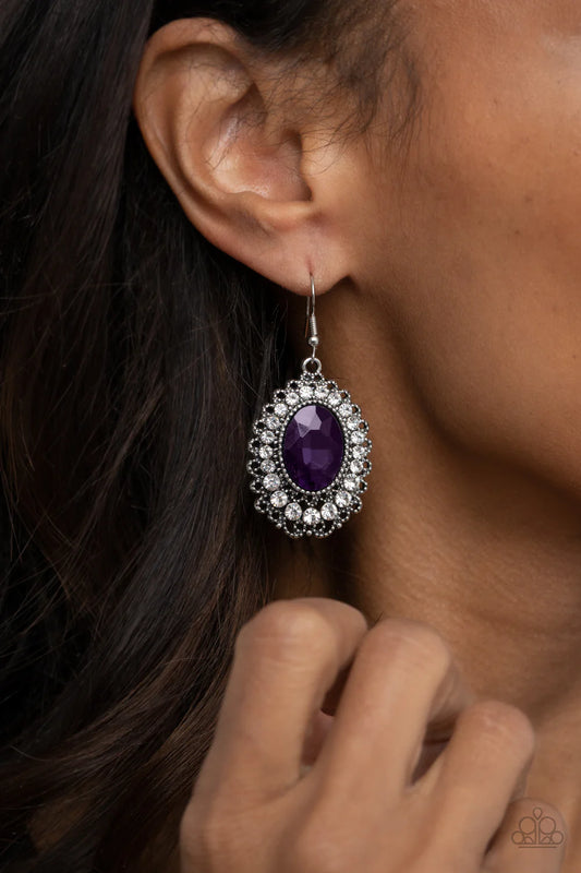 Glacial Gardens - Purple Earrings - Paparazzi Accessories - Alies Bling Bar