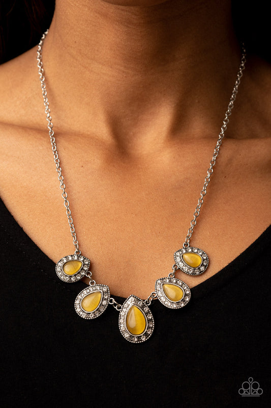 Everlasting Enchantment - Yellow Necklace - Paparazzi Accessories - Alies Bling Bar