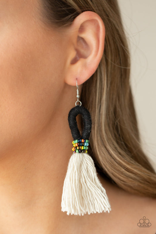 The Dustup - Black Earrings - Paparazzi Accessories - Alies Bling Bar