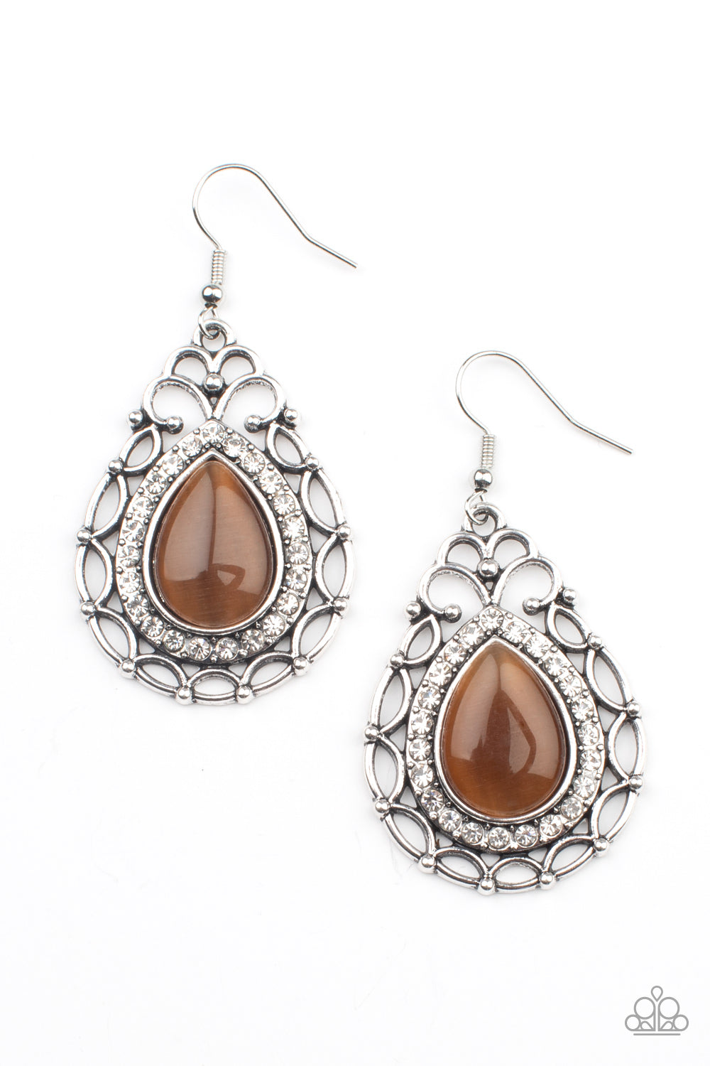 Endlessly Enchanting - Brown Earrings - Paparazzi Accessories - Alies Bling Bar