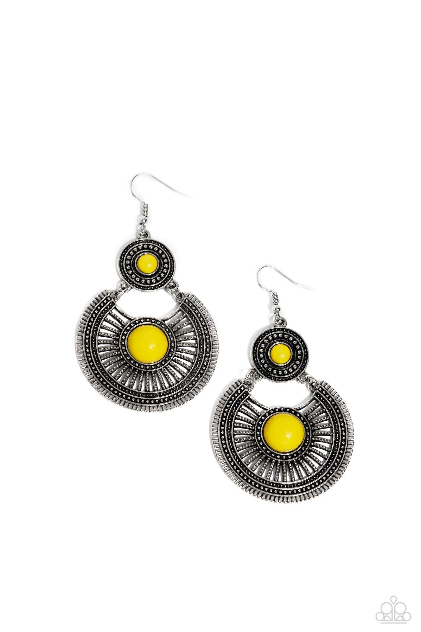 A Wild Bunch - Yellow Earrings - Paparazzi Accessories - Alies Bling Bar