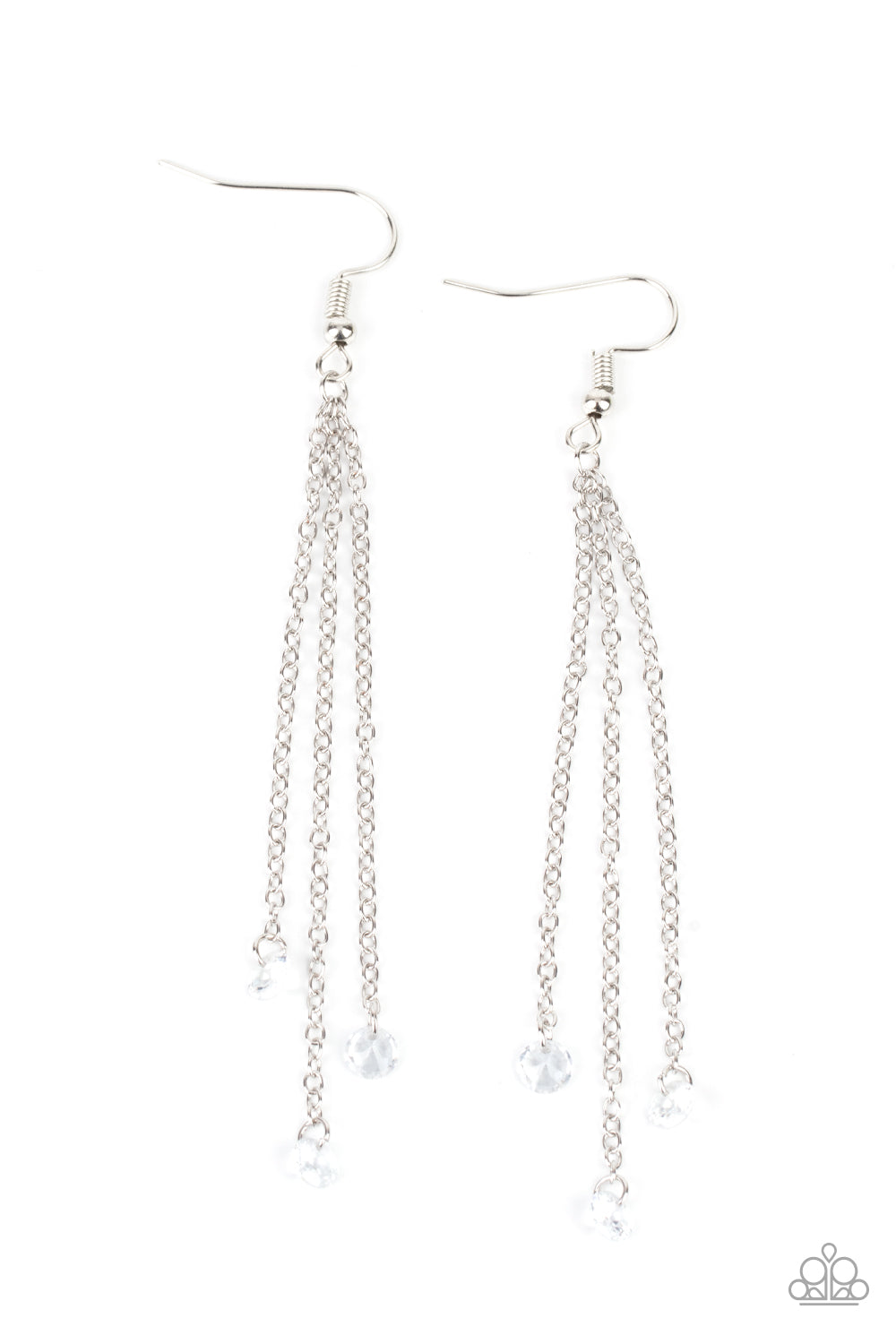 Divine Droplets - White Earrings - Paparazzi Accessories - Alies Bling Bar