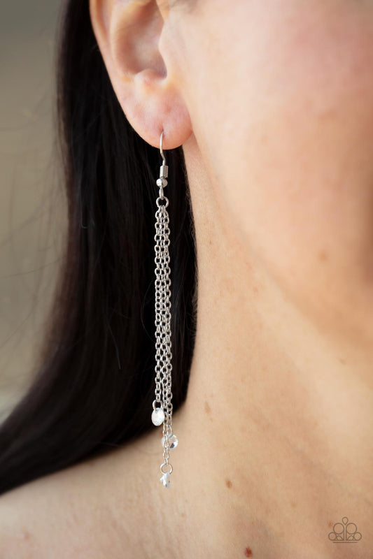 Divine Droplets - White Earrings - Paparazzi Accessories - Alies Bling Bar