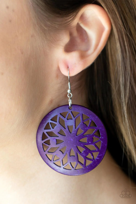 Ocean Canopy - Purple Earrings - Paparazzi Accessories - Alies Bling Bar