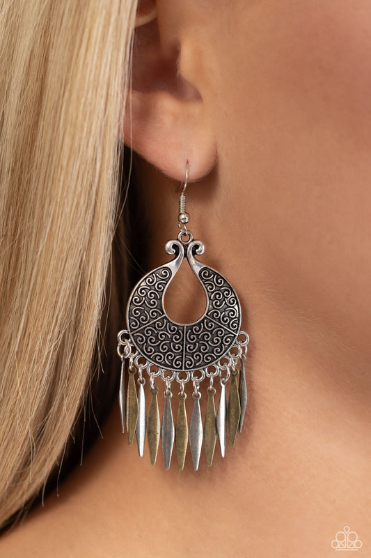 Tribal Charm - Multi Earrings - Paparazzi Accessories