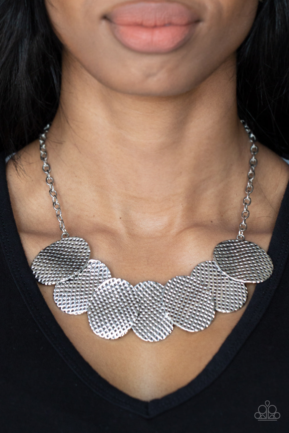 Industrial Wave - Silver Necklace - Paparazzi Accessories - Alies Bling Bar