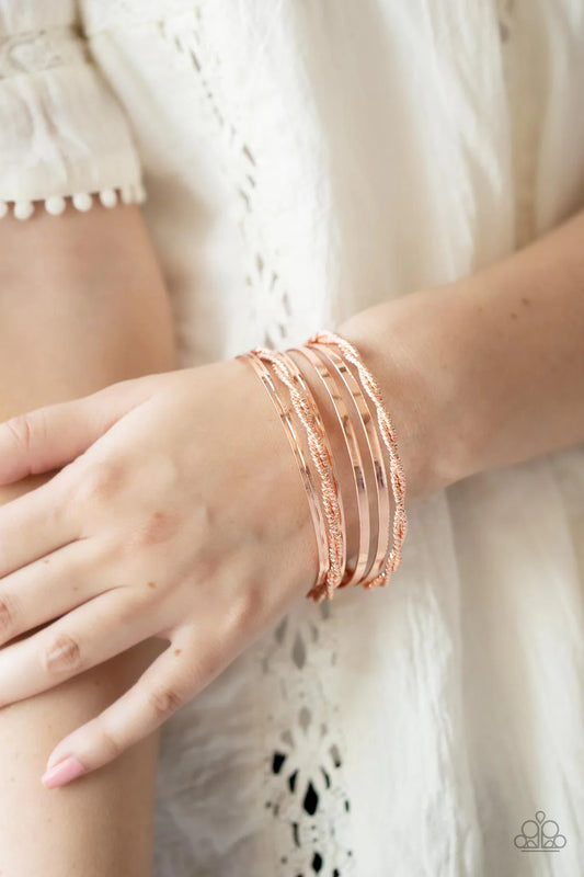 Sensational Shimmer - Copper Bracelet - Paparazzi Accessories