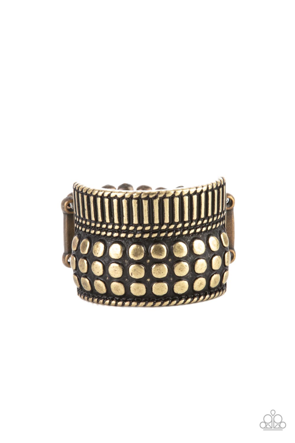 Tenacious Texture - Brass Ring - Paparazzi Accessories - Alies Bling Bar