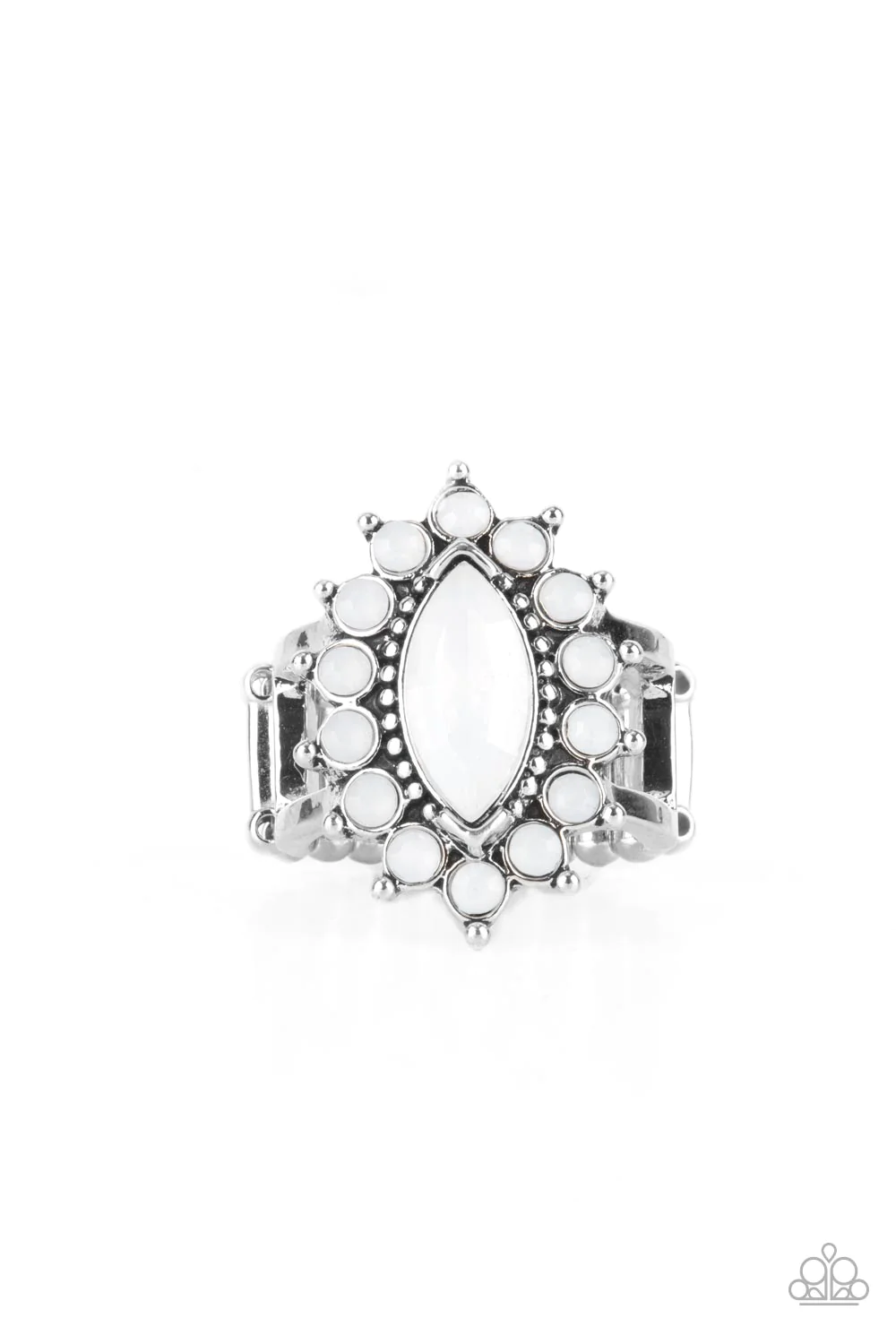 Everlasting Eden - White Ring - Paparazzi Accessories - Alies Bling Bar