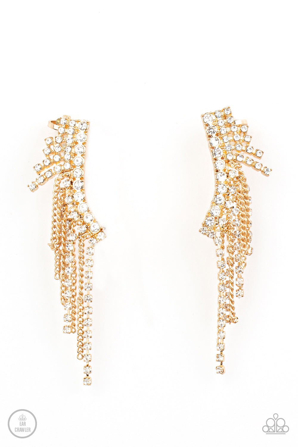 Thunderstruck Sparkle - Gold Earrings - Paparazzi Accessories - Alies Bling Bar