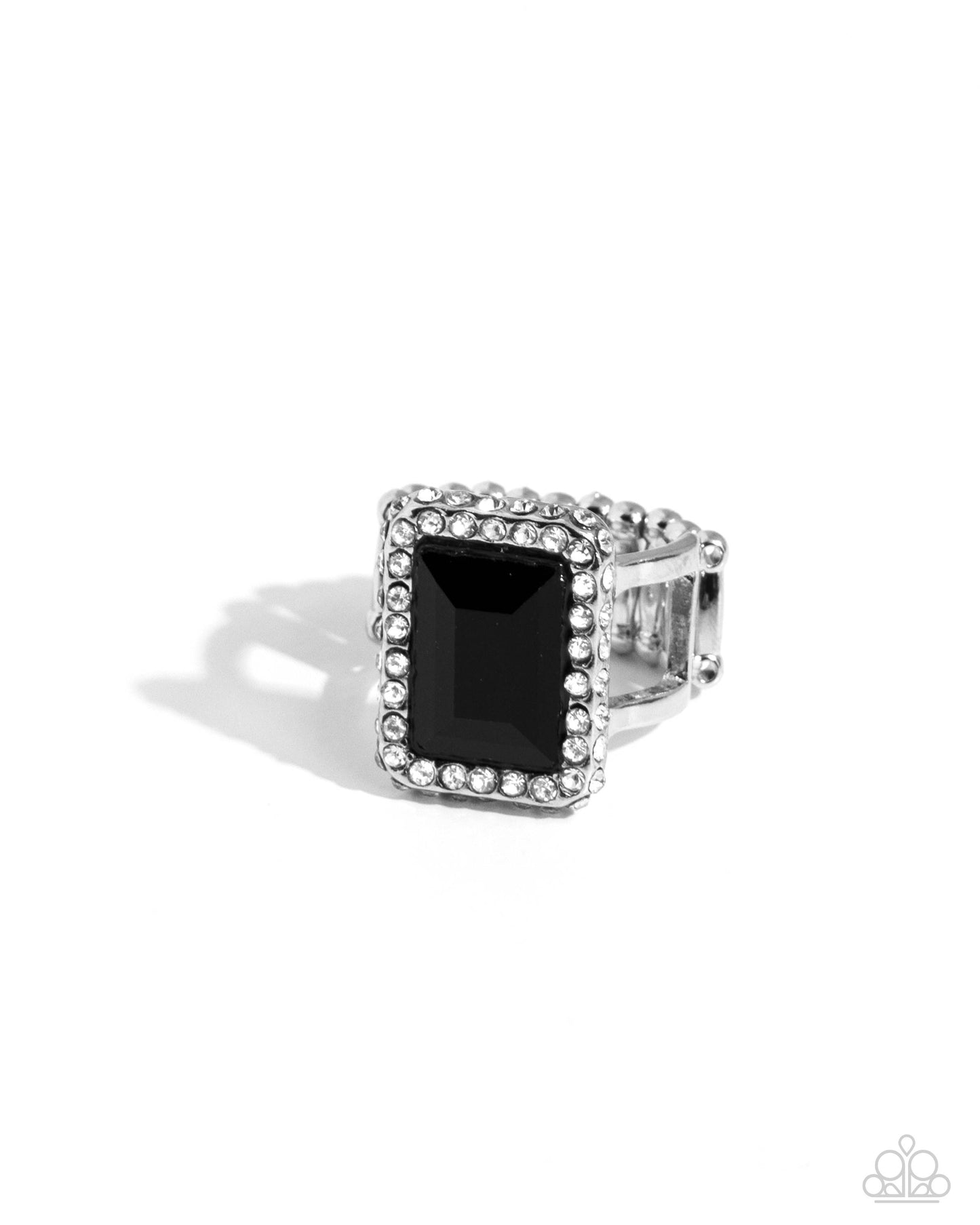 Glamorously Glitzy - Black Ring - Paparazzi Accessories - Alies Bling Bar