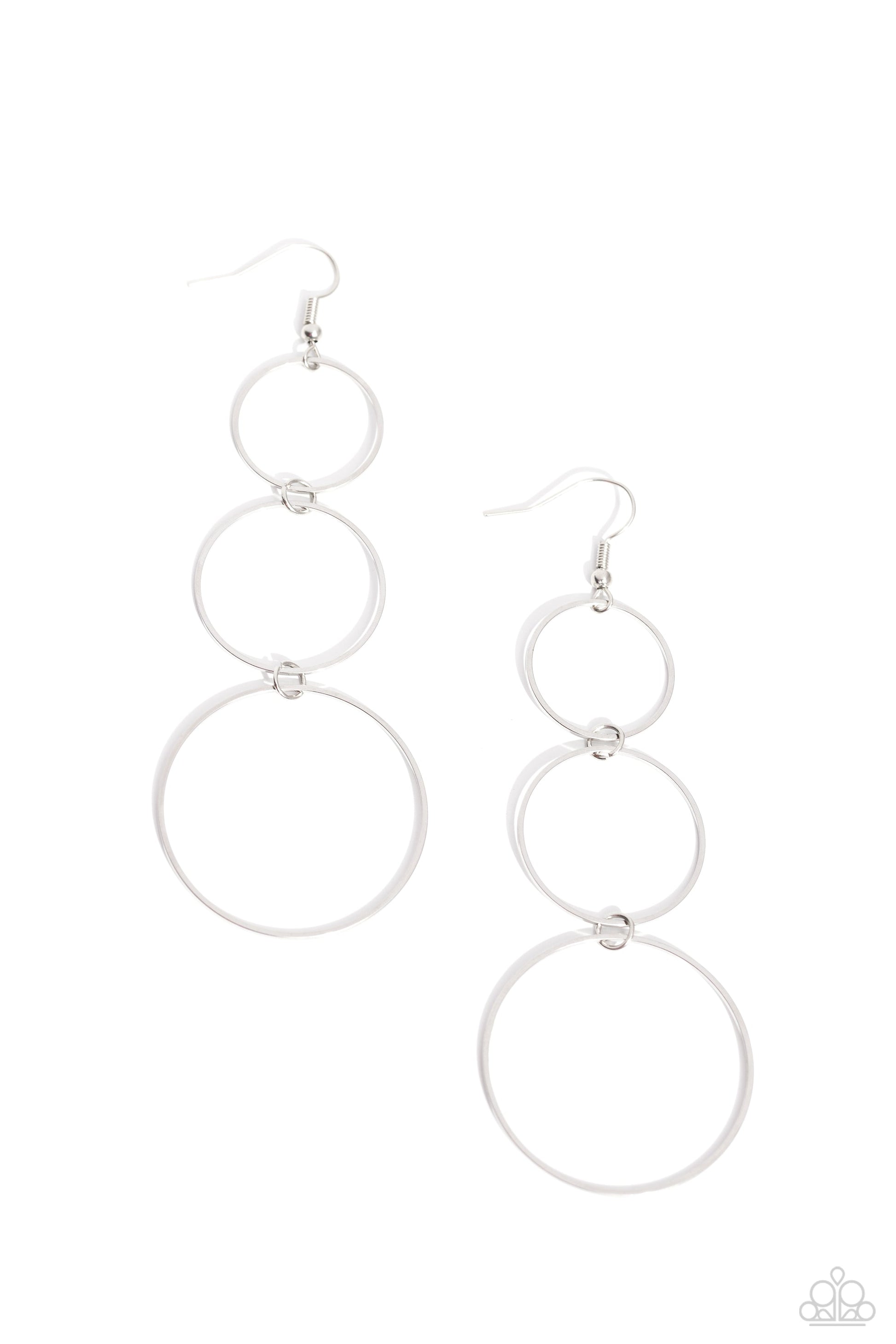 Urban Ozone - Silver Earrings - Paparazzi Accessories - Alies Bling Bar