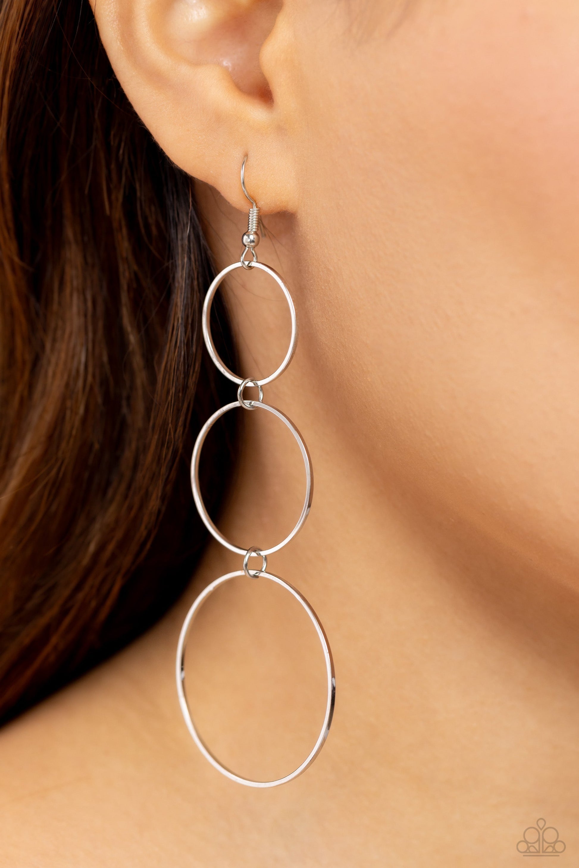 Urban Ozone - Silver Earrings - Paparazzi Accessories - Alies Bling Bar