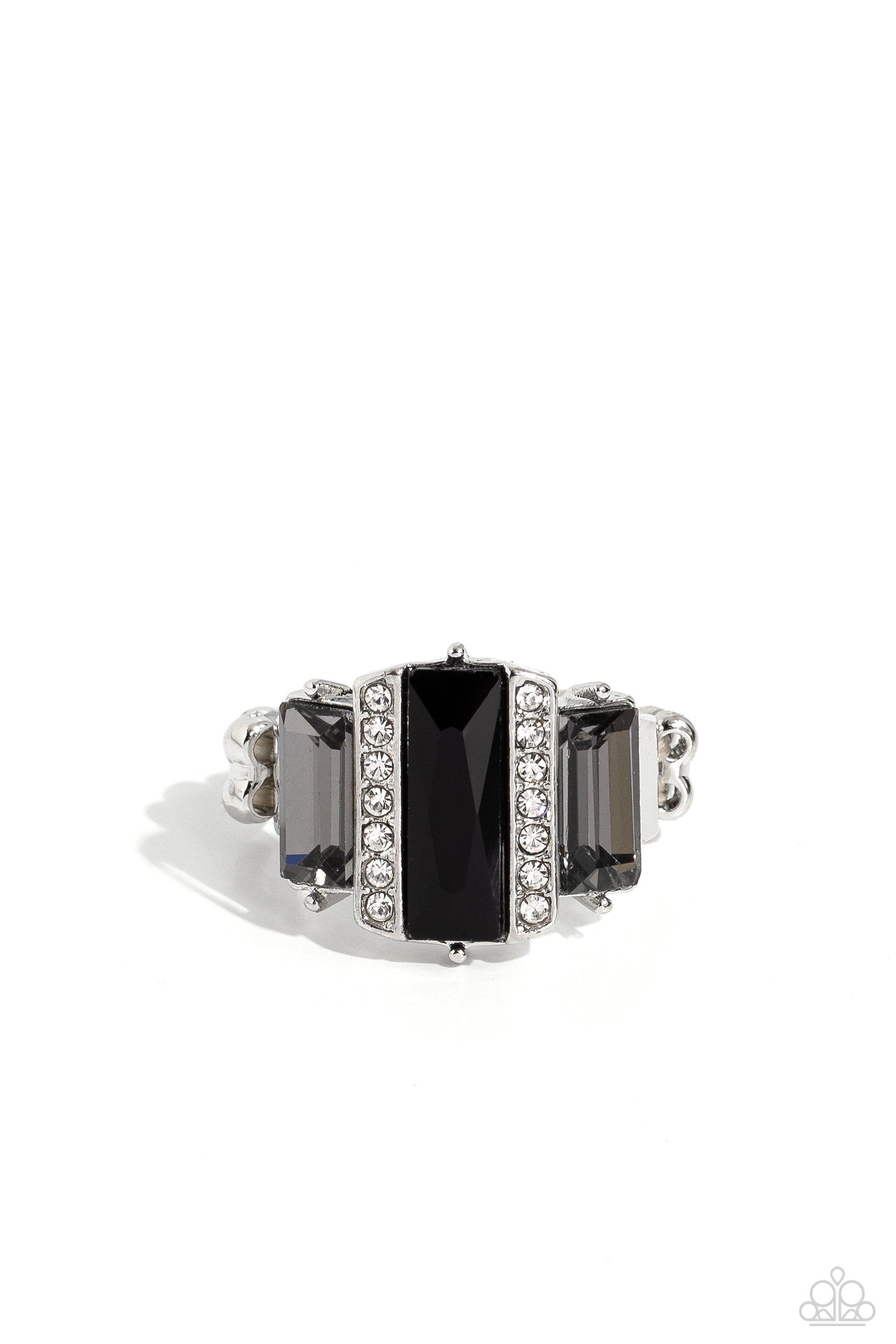 A GLITZY Verdict - Black Ring - Paparazzi Accessories - Alies Bling Bar