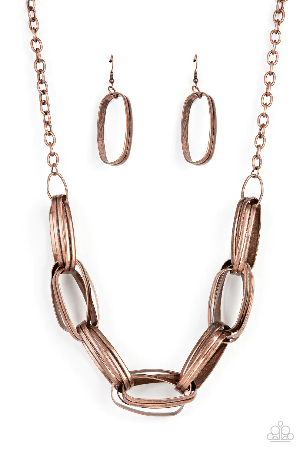 Fiercely Flexing - Copper Necklace - Paparazzi Accessories - Alies Bling Bar