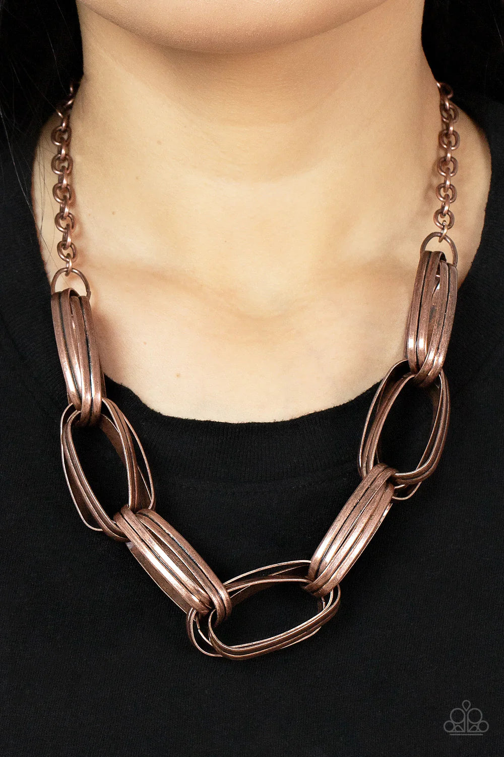 Fiercely Flexing - Copper Necklace - Paparazzi Accessories - Alies Bling Bar